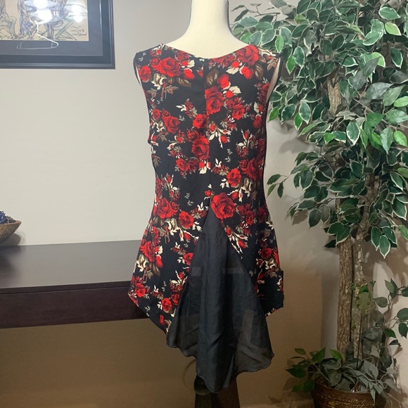Haute Mess Floral Print Tank Top Shirt Size 1X - Picture 3 of 6
